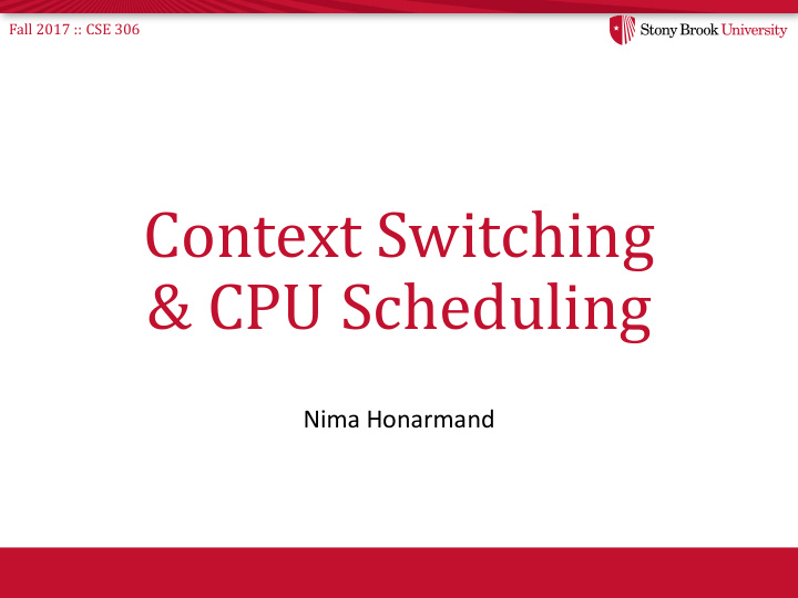 context switching cpu scheduling