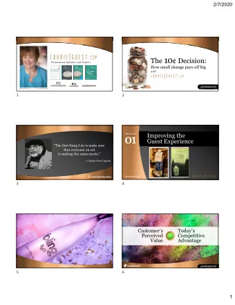 01  01  Guest Experience  The first thing I do is make sure  that everyone on set  is making the