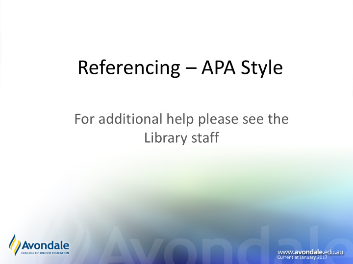 referencing apa style