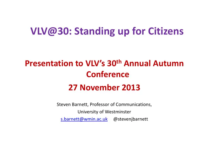 vlv 30 standing up for citizens