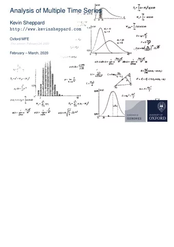 Analysis of Multiple Time Series  Kevin Sheppard