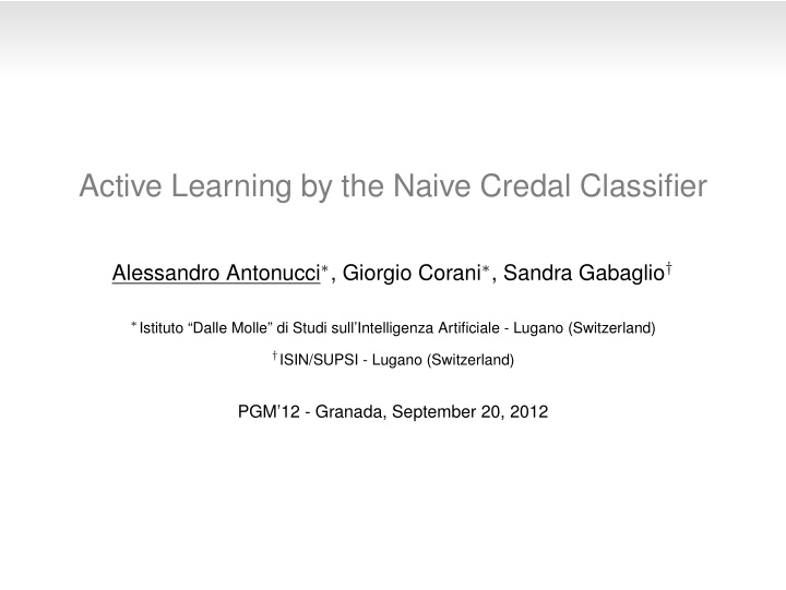 active learning by the naive credal classifier