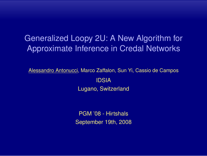 generalized loopy 2u a new algorithm for approximate