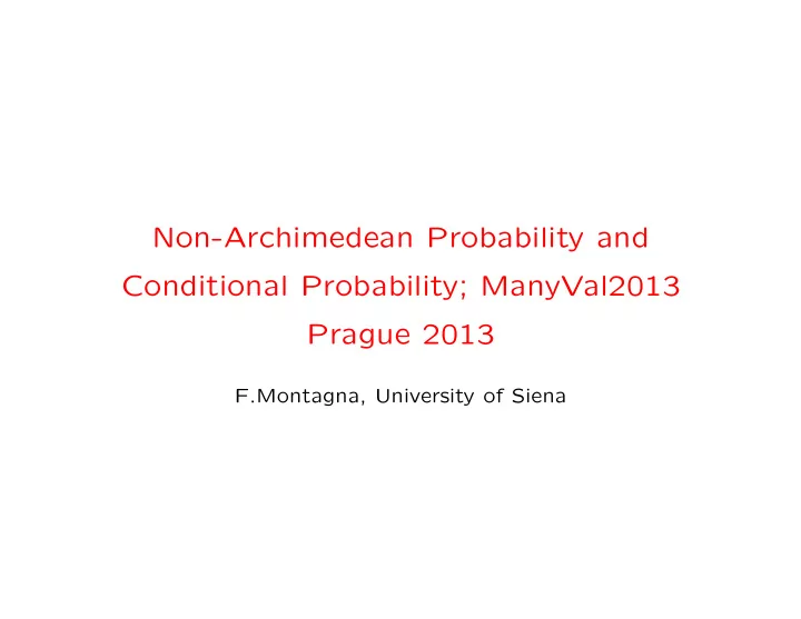 non archimedean probability and conditional probability