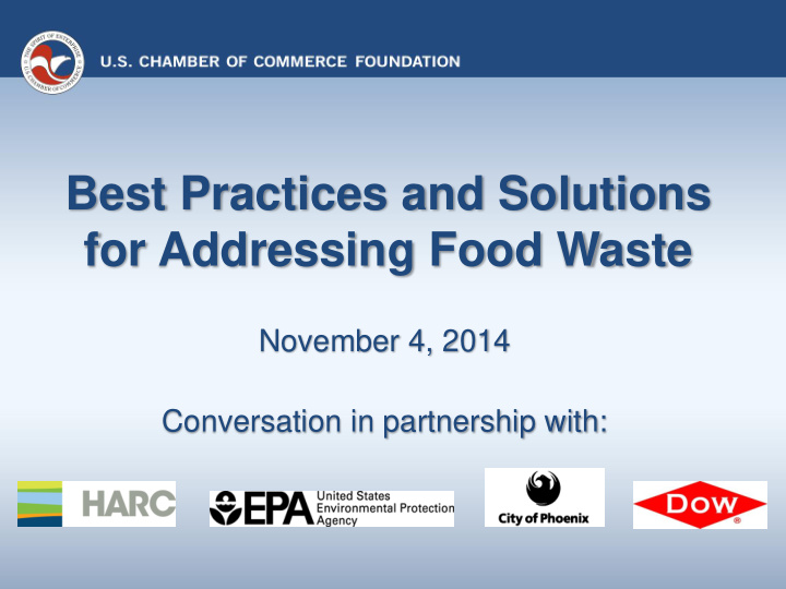 best practices and solutions for addressing food waste