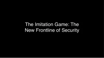 The Imitation Game: The  New Frontline of Security  Fighting Robots  Weve been warned  for a