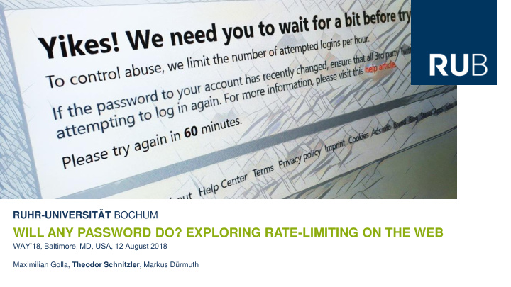 will any password do exploring rate limiting on the web