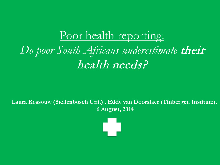 poor health reporting