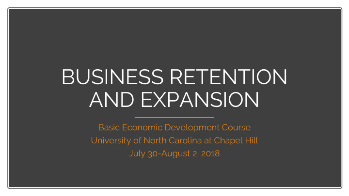 business retention and expansion