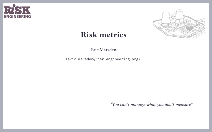risk metrics