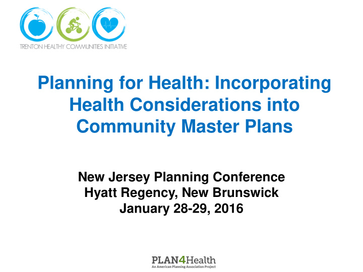 planning for health incorporating health considerations