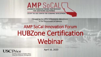 HU  HUBZone Cert  rtification  Webinar  ar  April 16, 2020  Thank You t  to our P  r Partners  Lo