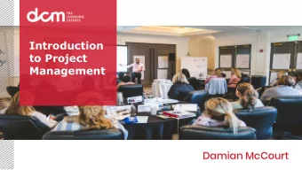 Introduction  to Project  Management  Damian McCourt  HELLO! I am Damian McCourt  Training full
