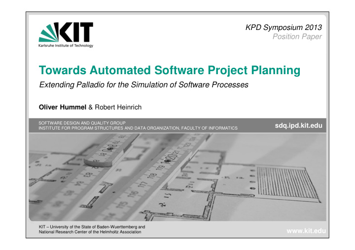 towards automated software project planning
