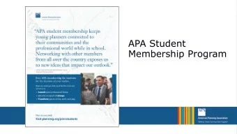 APA Student  Membership Program  What is the American Planning Association?  About the American
