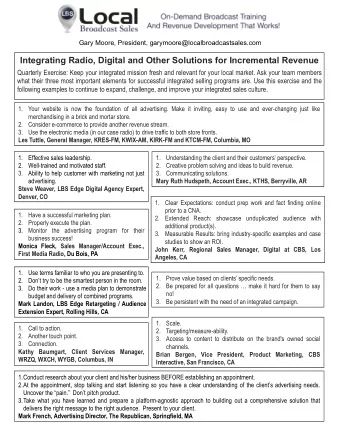 We have come a long way!  How demanding has the  world of integrated  broadcast selling been in