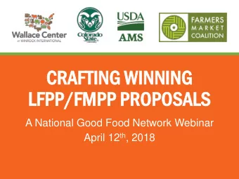 CRAFTING  CRAFTING WINNING  WINNING  LFPP  LFPP/FMPP  FMPP PR  PROPOS  OPOSALS  ALS  A National