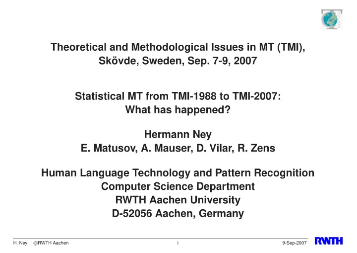 theoretical and methodological issues in mt tmi sk vde