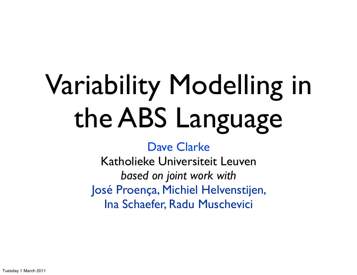 variability modelling in the abs language