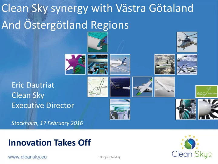 clean sky synergy with v stra g taland and sterg tland