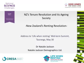 NZs Tenure Revolution and its Ageing  Society - New Zealands Renting Revolution - Address to