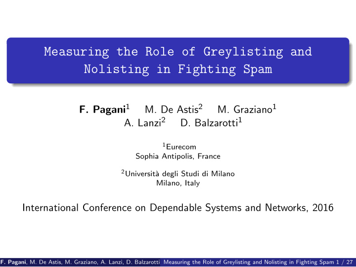 measuring the role of greylisting and nolisting in