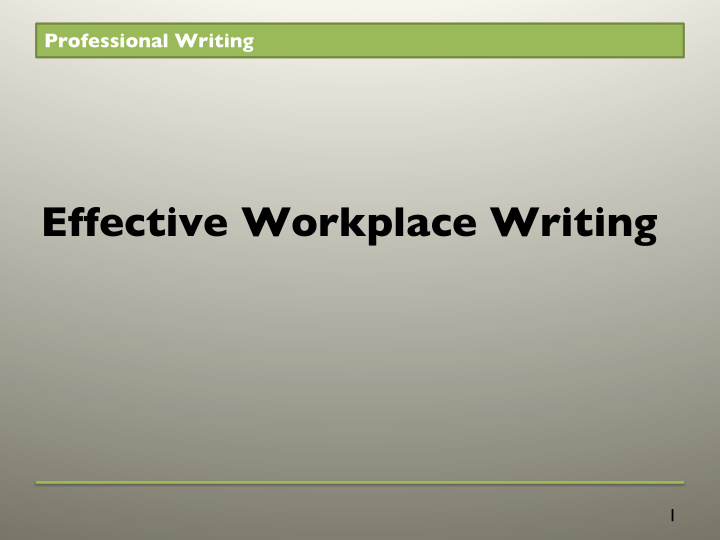 effective workplace writing