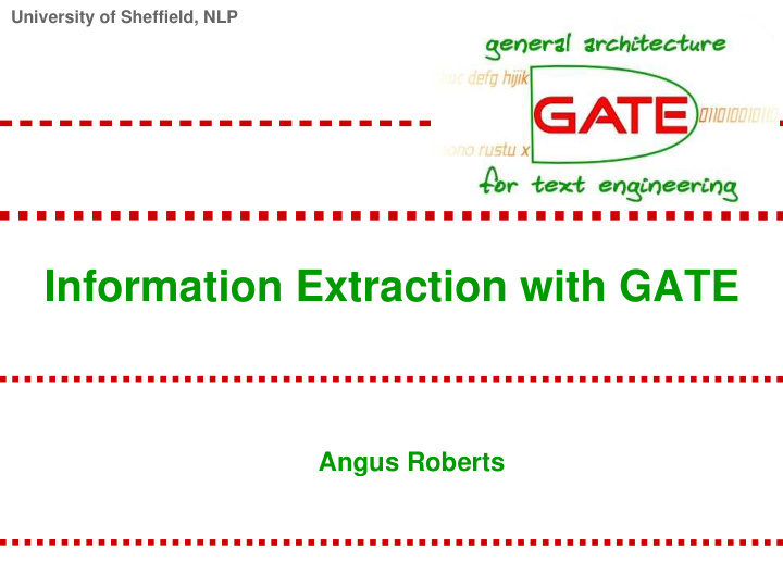 information extraction with gate