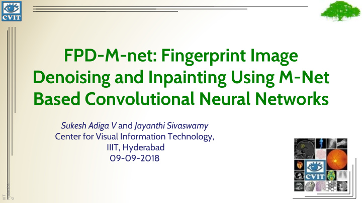 fpd m net fingerprint image denoising and inpainting