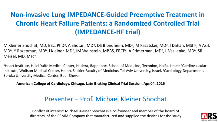 non invasive lung impedance guided preemptive treatment in