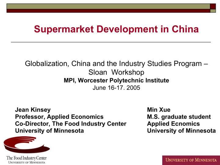supermarket development in china