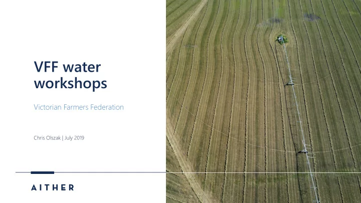 vff water workshops