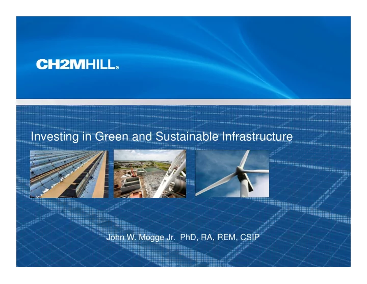 investing in green and sustainable infrastructure