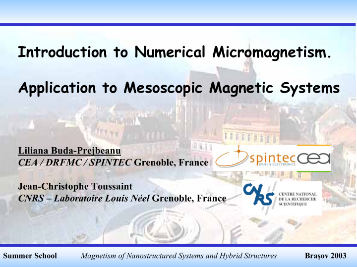 introduction to numerical micromagnetism application to