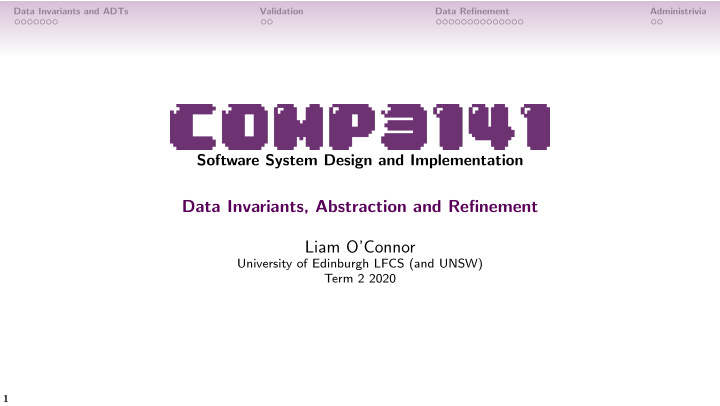 data invariants abstraction and refinement liam o connor
