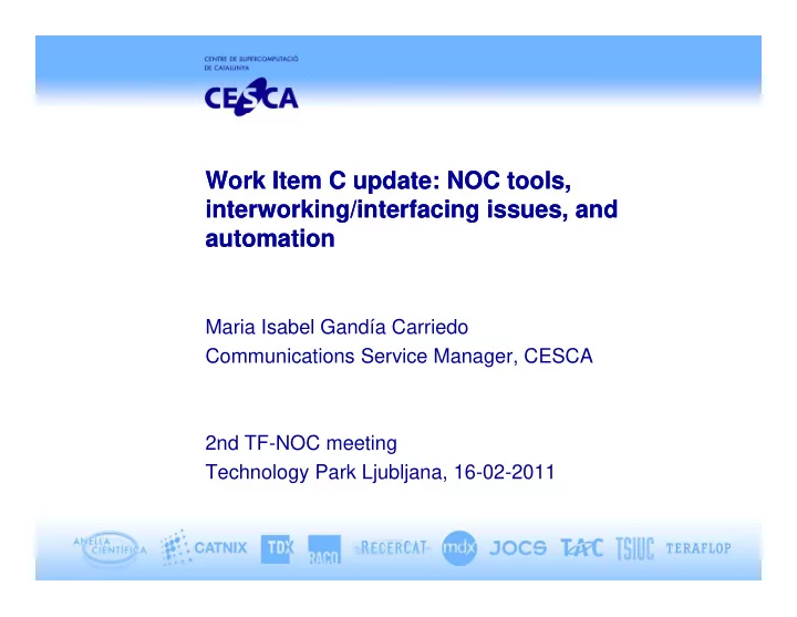 work item c update noc tools work item c update noc tools