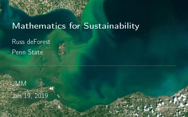 mathematics for sustainability