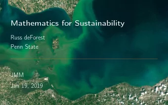 Mathematics for Sustainability  Russ deForest  Penn State  JMM  Jan 19, 2019  John Roe  Oct 6, 1959