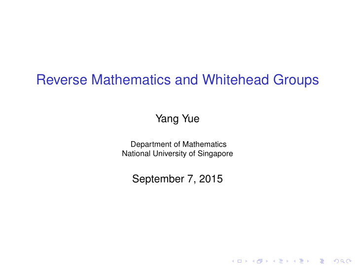 reverse mathematics and whitehead groups