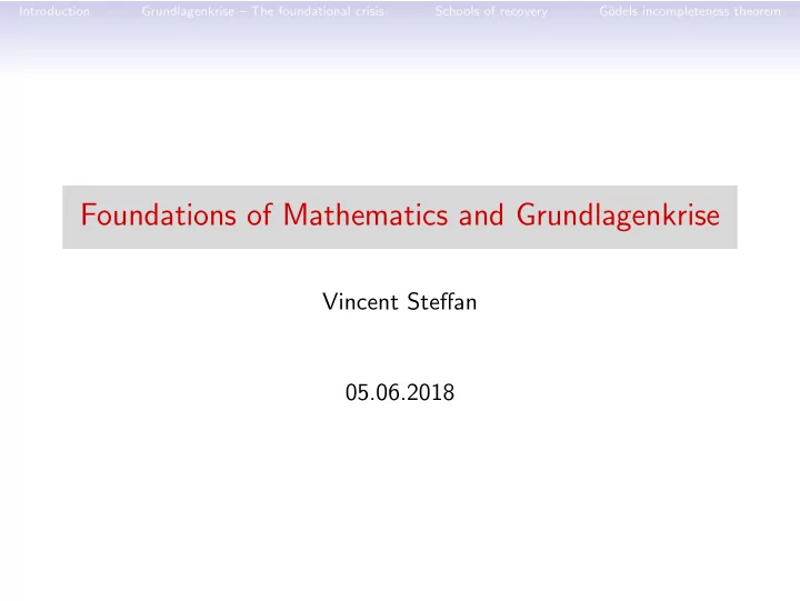foundations of mathematics and grundlagenkrise