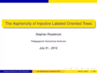 The Asphericity of Injective Labeled Oriented Trees  Stephan Rosebrock  Pdagogische Hochschule