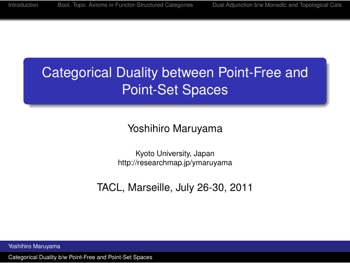 categorical duality between point free and point set
