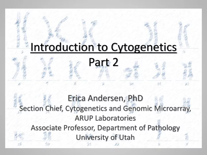 introduction to cytogenetics