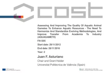 Assessing And Improving The Quality Of Aquatic Animal  Gametes To Enhance Aquatic Resources - The