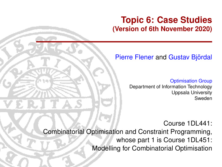 topic 6 case studies