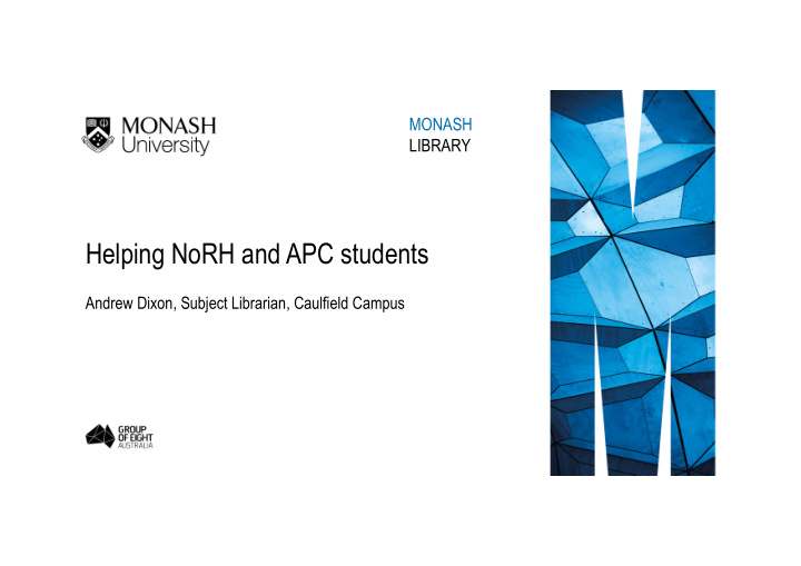 helping norh and apc students