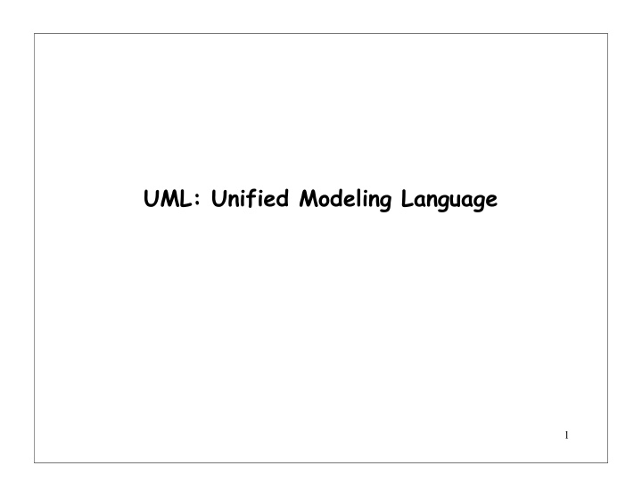 uml unified modeling language