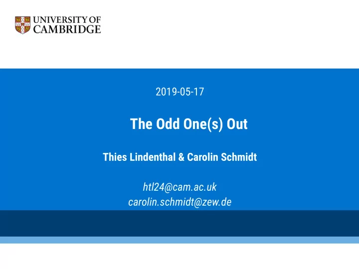 the odd one s out