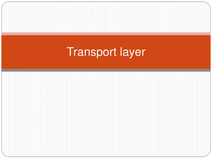 transport layer transport services and protocols