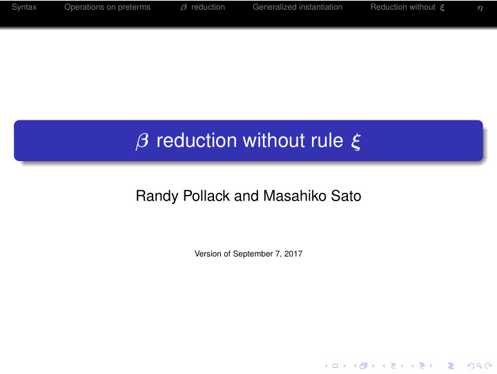reduction without rule